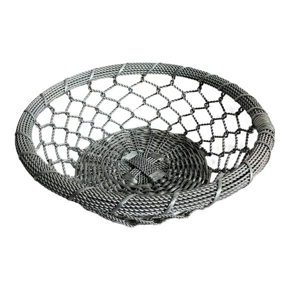 VNTG Bread Basket Silver Metal Intricate Weave Wire Fruit Basket Serving Basket - Picture 2 of 7